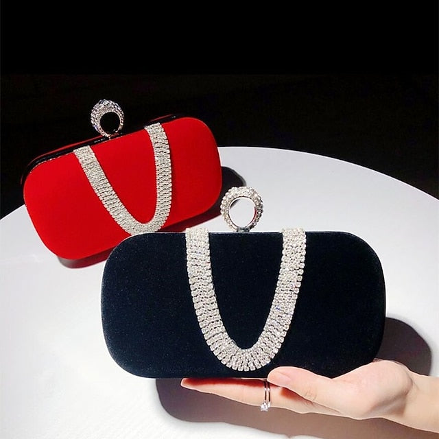 Bag Evening Wristlet Velvet Clutch Bags Women's