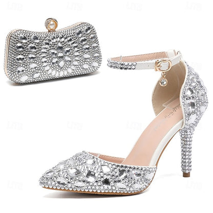 Multicolor Women's Wedding Rhinestone Shoes Heel High with