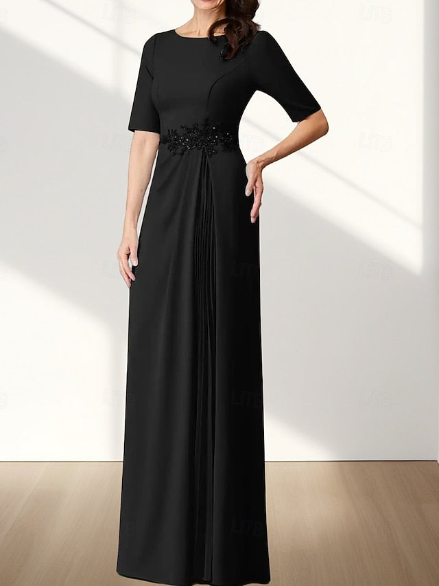 Neck Wedding Dress Bride Crew Guest Elegant Mother A-Line of the