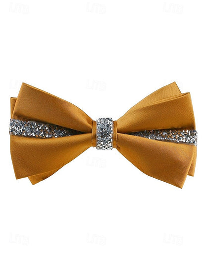 with Crystal Embellishment Bow Burgundy Tie – Satin Elegant