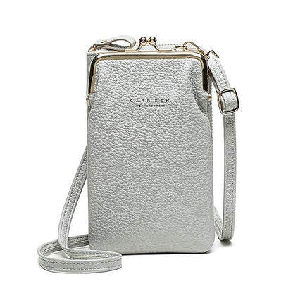Tasche Gold Damen Kunstleder mit Rahmen Schwarz Crossbody