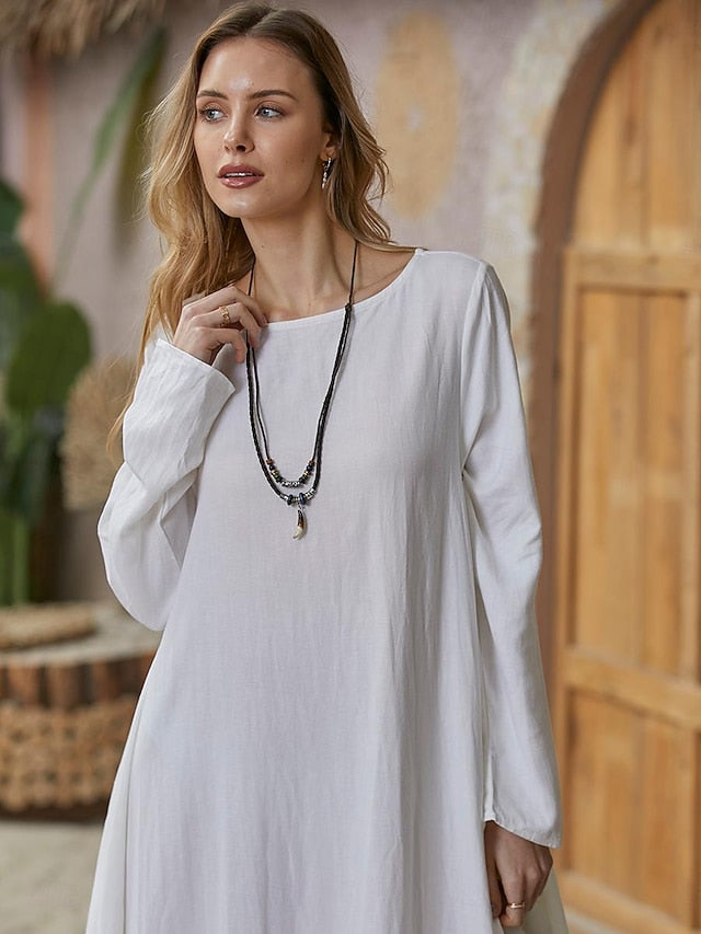 Women's Black White Red Summer Spring Fall Maxi long Dress