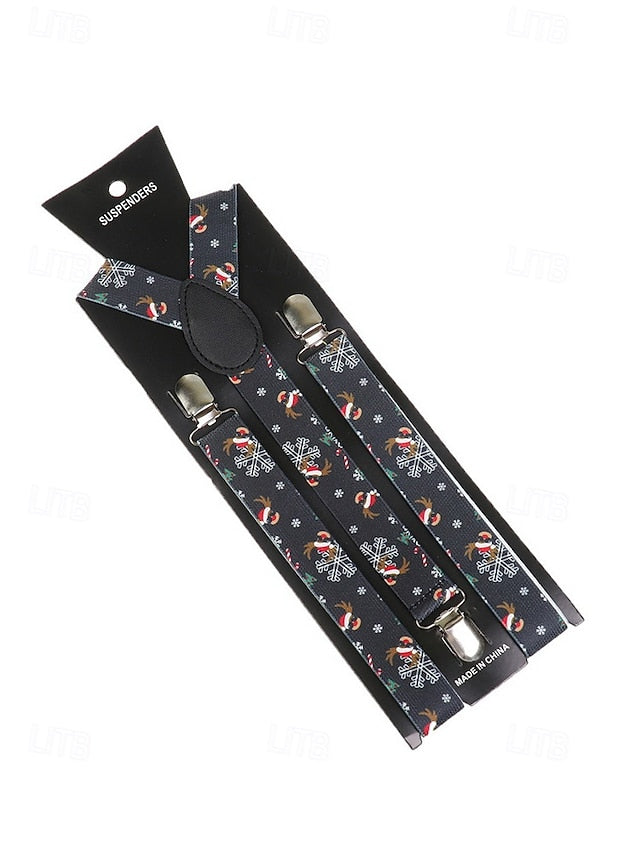 Snowman Suspenders Men's Christmas with