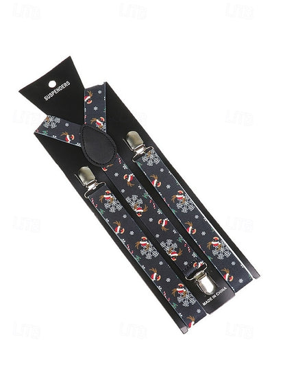 Snowman Suspenders Men's Christmas with