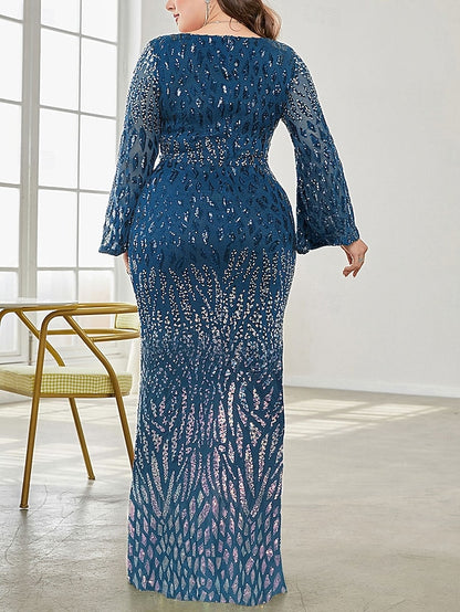 Dress Curve Elegant Mother Size Party Bride of Plus V the