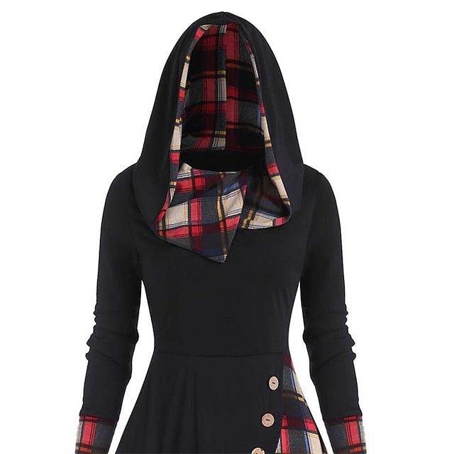 Women's Midi Dress Plaid Dress Casual Dress Sheath Dress