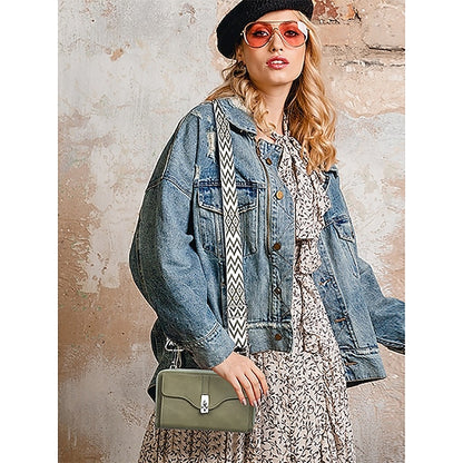 Crossbody Faux Damen Geometrische Tasche Muster mit Leder