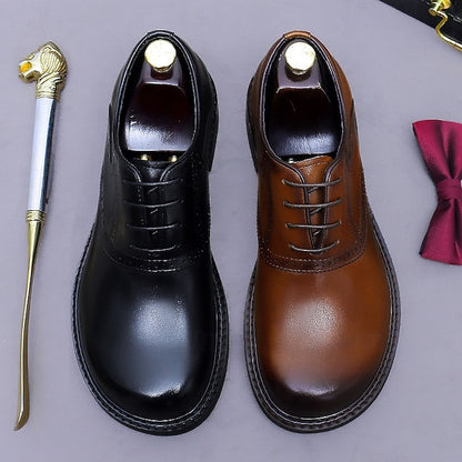 First Oxford Genuine Shoes- Men's Dress Layer Leather