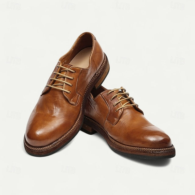 Goodyear Shoes Tan and Men's with Derby Leather Clean Welt