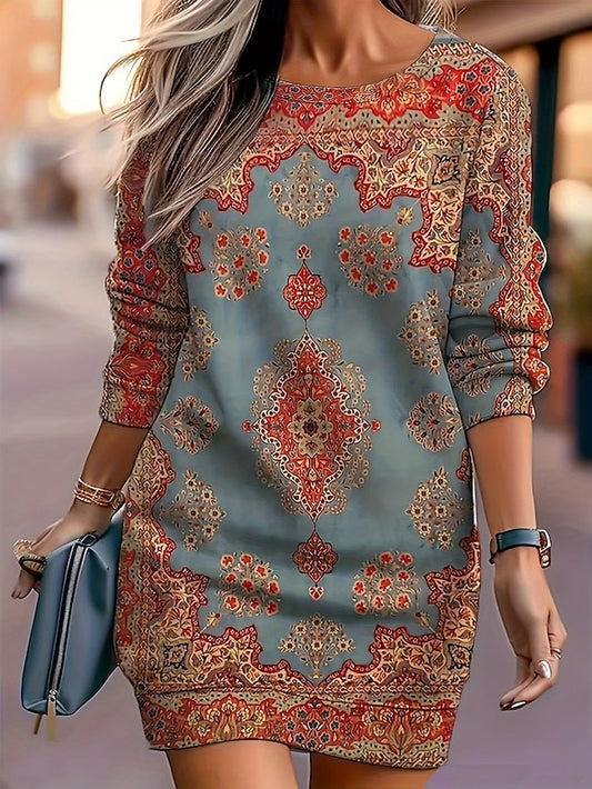 Women's Mini Dress Boho Dress Print Dress Fashion Modern