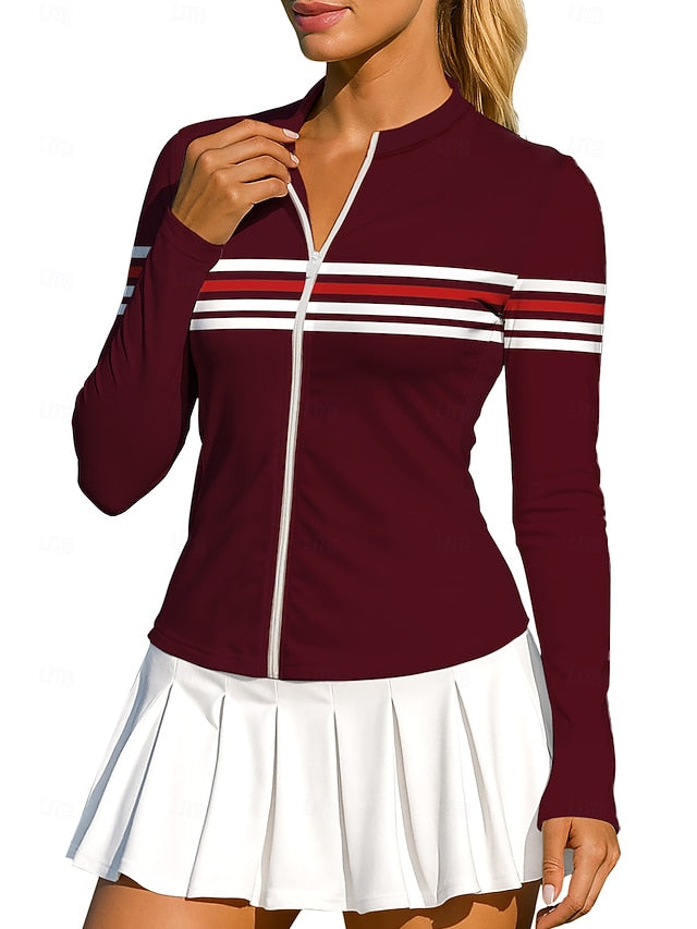 Women's Geometric Stripes Tops Sport Shirt Tennis Shirt