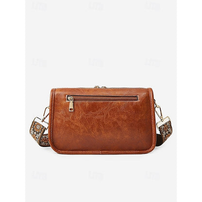 Bag Adjustable Leather Brown Faux Women's Shoulder with