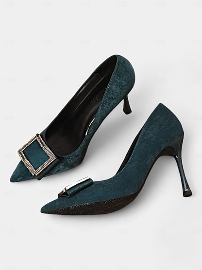 Champagne – Buckle Women's Toe Heels Elegant Pointed