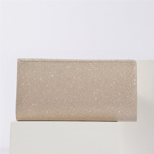 Metal Glitter with Clutch Gold Bag Elegant Evening Women's