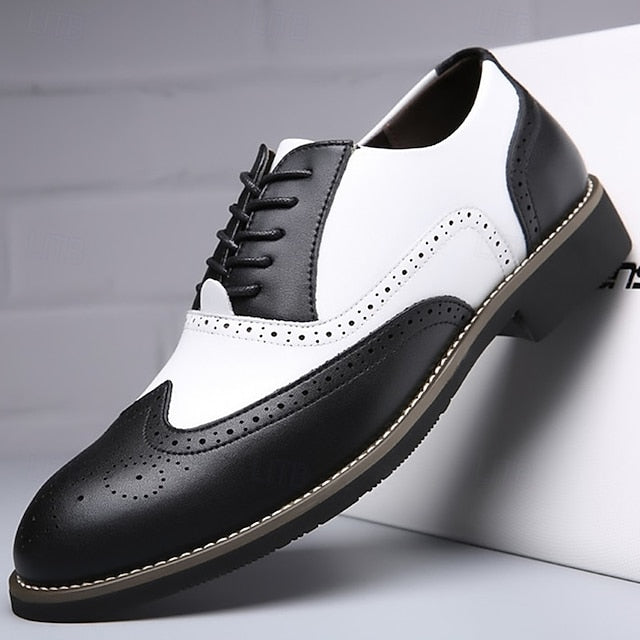 Brogue Two-Tone Oxford White in Men's Shoes Wingtip