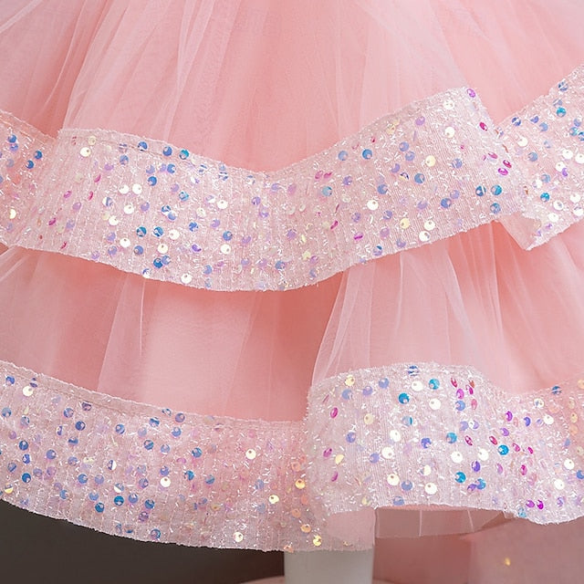 Special Wedding Sleeveless Dress Girls' Kids Party Sequin