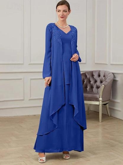 Two Formal Mother the Piece of Bride Floor Wedding Guest Dress
