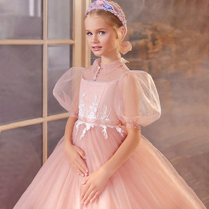 Princess Party Girls' Girl Evening Flower Dress Gown