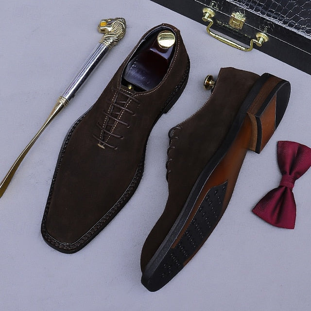 - Shoes Suede Leather Men's Dress Genuine Oxford Cowhide