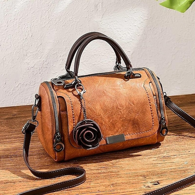 Vintage-Stil Floral Handtasche Damen Kunstleder