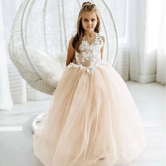 Dress Flower Color Kids Girls' Girl Solid Party