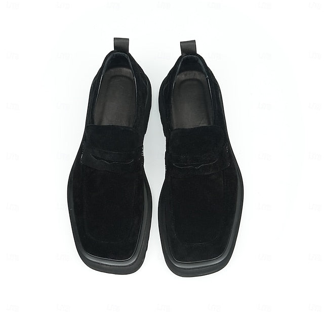 -Classic Leather Suede Cowhide Loafers Men's Business