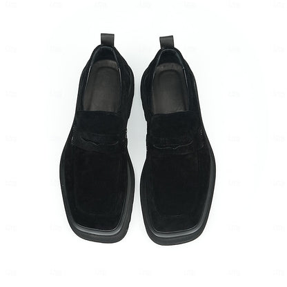 -Classic Leather Suede Cowhide Loafers Men's Business