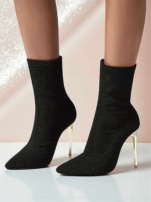 Ankle Women's Leopard Sexy Stiletto Boots Pointed Print -