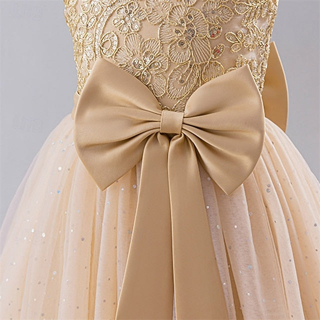 Girl Kids Color Party Dress Flower Block Girls'