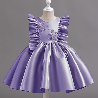 Girls' Wedding Dress Party Floral Toddler Sleeveless