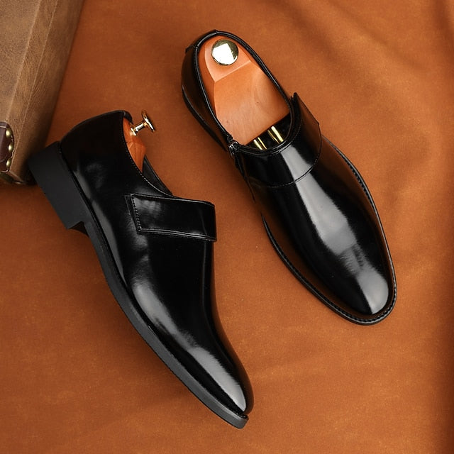 Leather Brown Men's Slip-On Shoes Dress Business Loafers