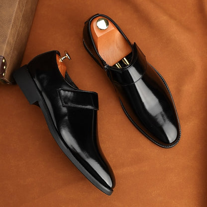 Leather Brown Men's Slip-On Shoes Dress Business Loafers