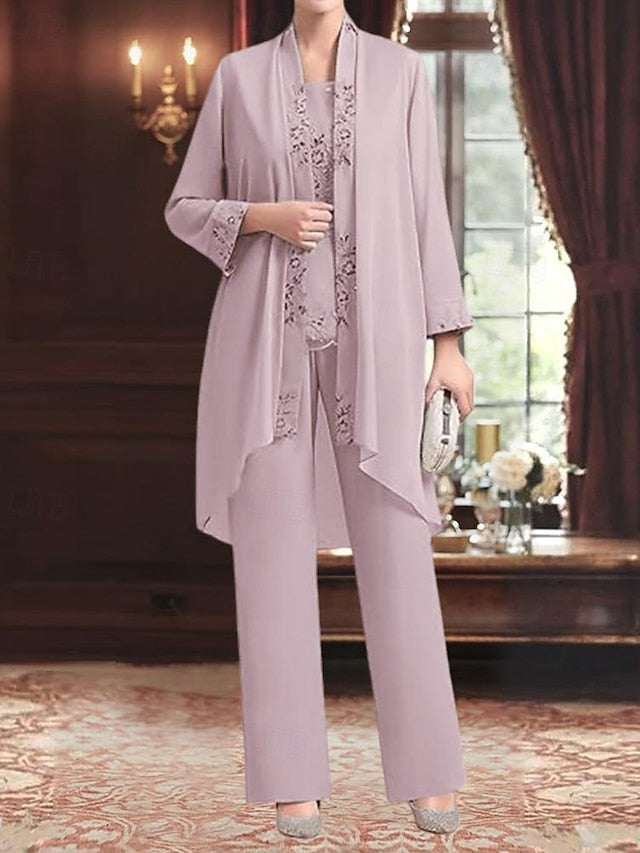 3 Piece the Bride of Mother Dress Elegant Pantsuit