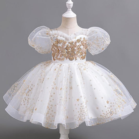 Flower Floral Kids Sequin Girl Party Dress Girls'