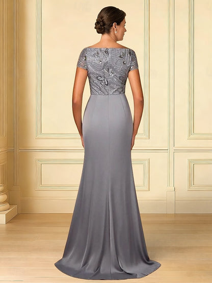 / Elegant Mermaid Bride Crew Neck Mother of Dress the Trumpet