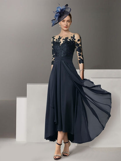 A-Line Guest Dress Asymmetrical Wedding Dresses Cocktail Elegant