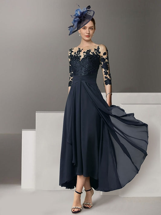A-Line Guest Dress Asymmetrical Wedding Dresses Cocktail Elegant