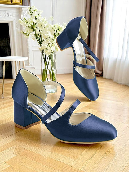 Mary Jane Satin Women's Green – Elegant 1950s Heels Block