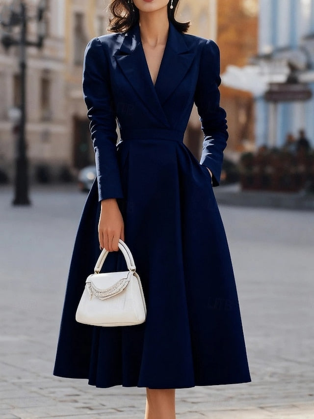 Women's Midi Dress Blazer Dress A Line Dress Work Dresses