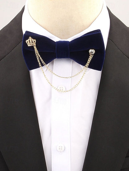 Tie – Chain Velvet Crown Detail and with Men's Bow