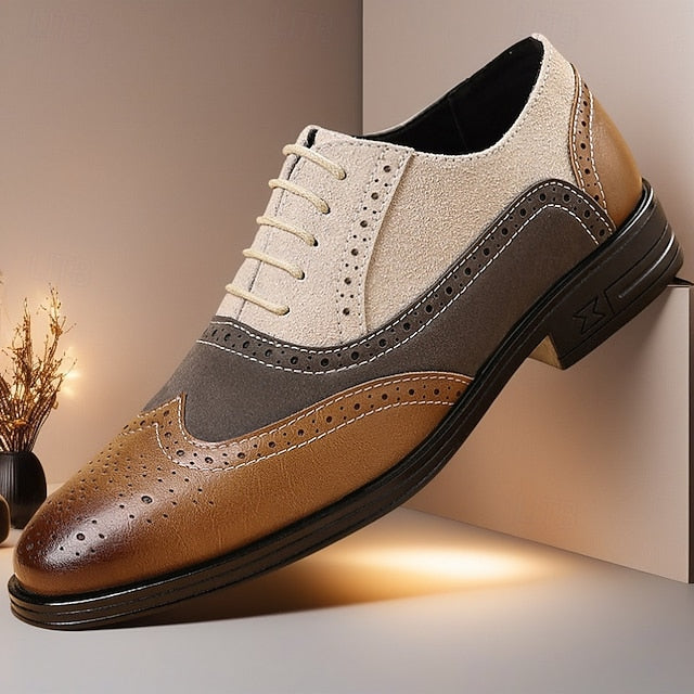 Gray Brown Classic Shoes Brogue and Men's Oxford Dress