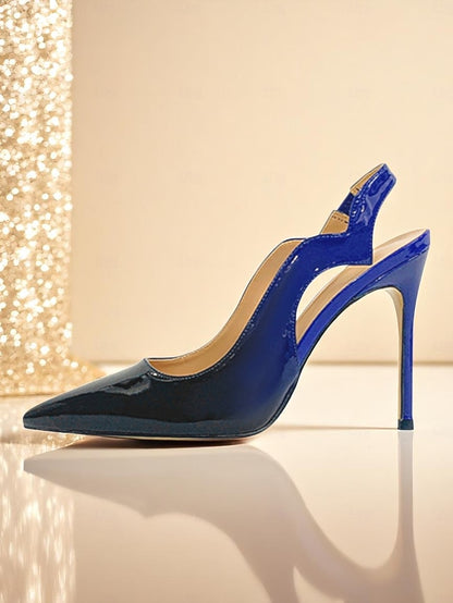 Women's Heels and Patent Leather Black Slingback Red