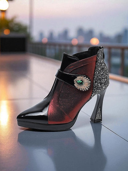 Glitter Women's High Boots Heel Ankle
