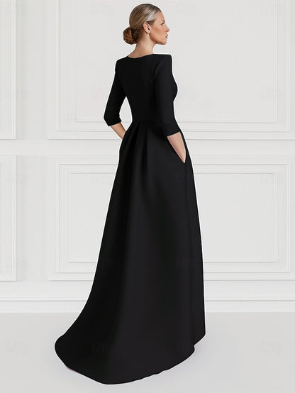 A-Line Evening Wedding Formal Asymmetrical Gown Dress Elegant