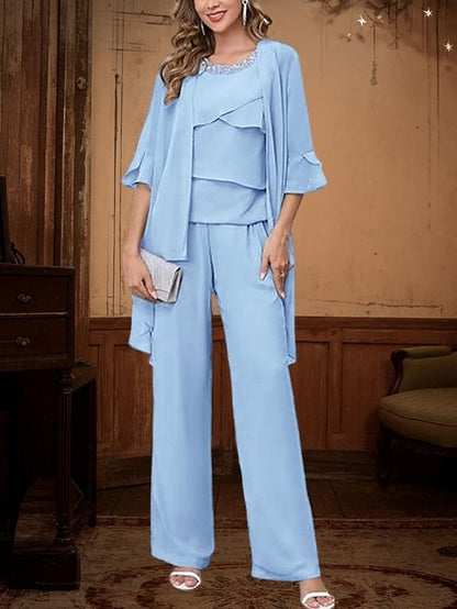 Mother Piece Elegant of Simple Dress the Bride Pantsuit 3