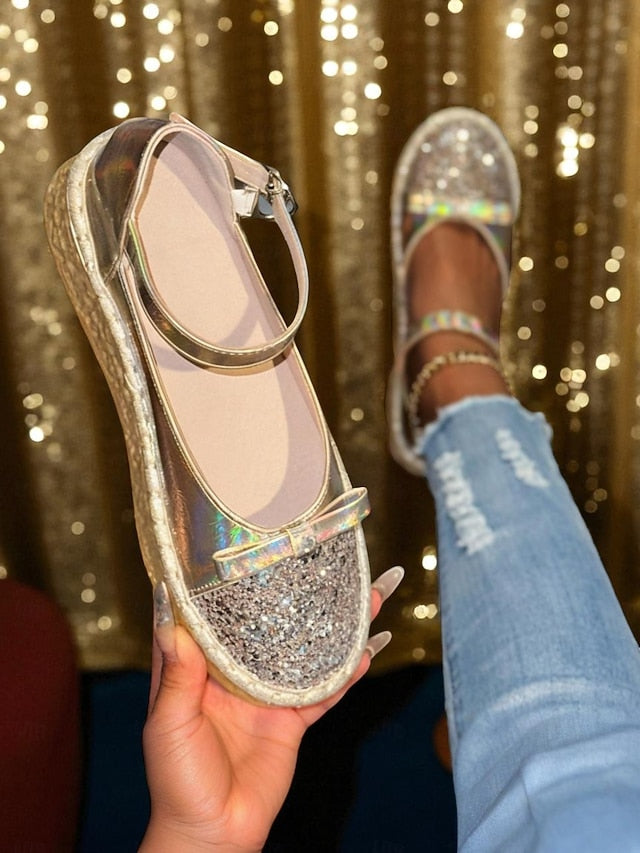 Shoes Women's Holographic Platform Jane Glitter Mary