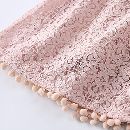 Girls' Party Color Kids Short Dress Solid Sleeve