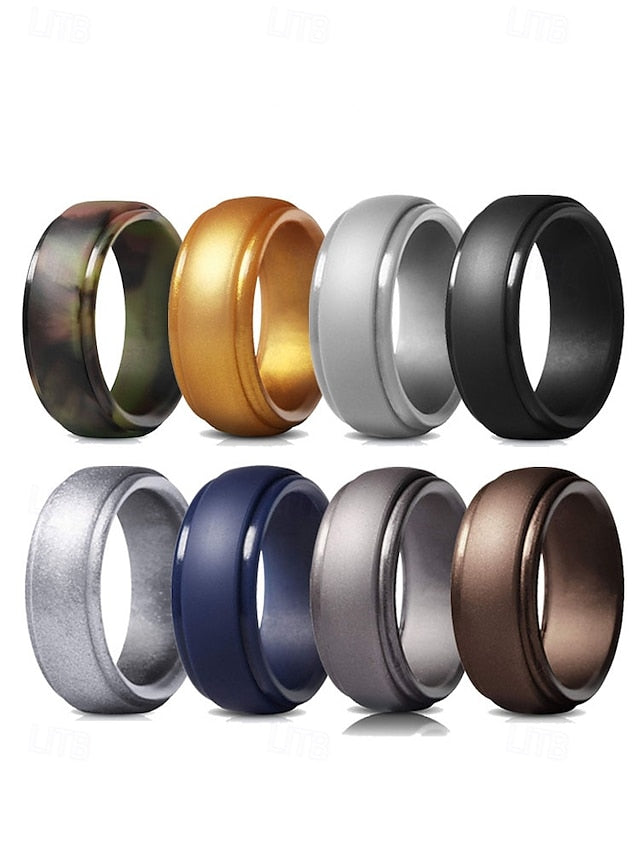 – Men Ring Black Durable Matte Silicone for Comfortable