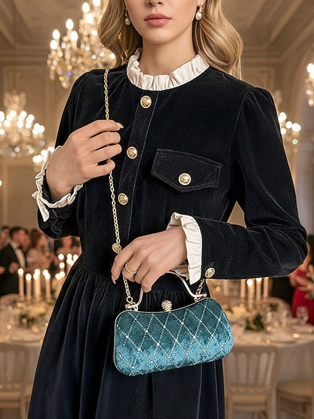 Purse - with Evening Accents Quilted Women's Diamond Velvet