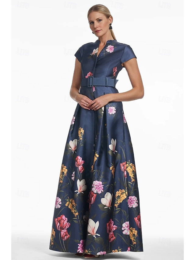 Wedding Dress Split Evening Floor A-Line Gown Formal High Guest